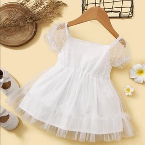 Baby girl mesh overlay dress